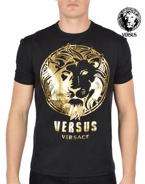 blue and gold versace shirt lion|Men's Versace .